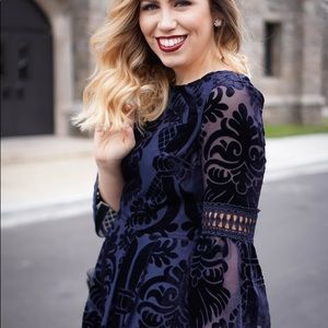 Burnout Velvet Fit & Flare Dress